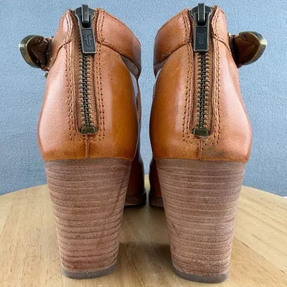 Frye Dani Leather Shooties Anthropologie Brown Leather Women’s Size 9M US - Picture 3 of 8